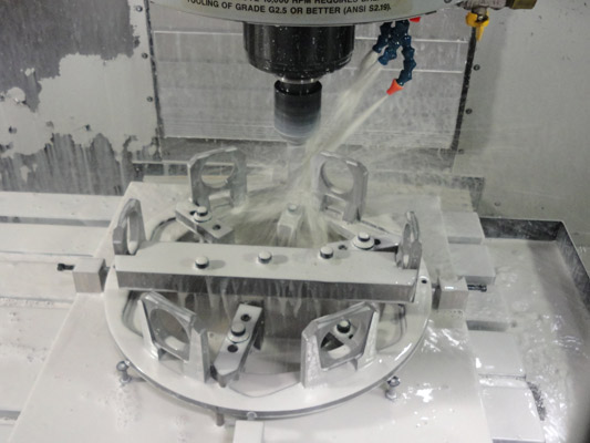 Precision cast aluminum part on the production floor
